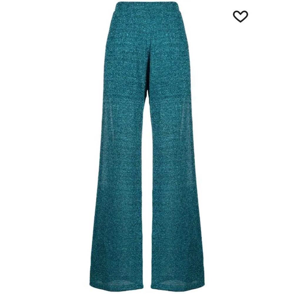 NWT Missoni Metallic crochet-knit silk-blend wide-leg pants